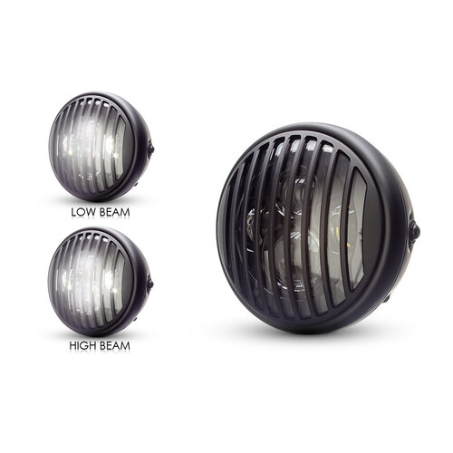 7 "Matte Black Multi Projektor LED Scheinwerfer + Vent Cover