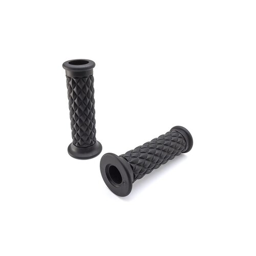 Poignées noirs style "Café Racer Diamond" - 7/8" (22 mm)