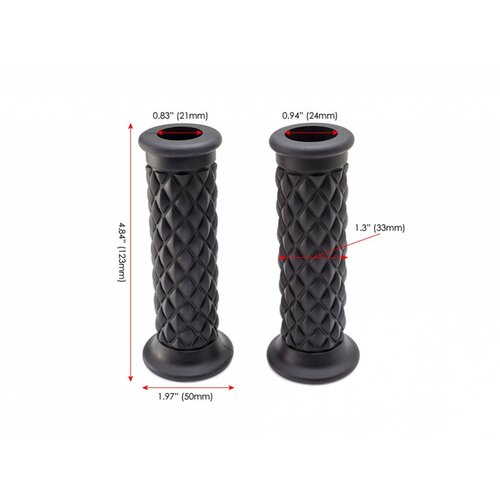 Black Diamond Cafe Racer Style handvatten - 22 mm (7/8 inch)
