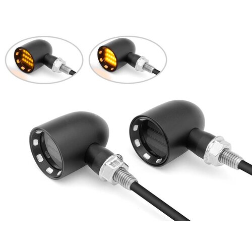 DERBY Black + Contrast CNC Machined Classic Mini LED Turn Signals