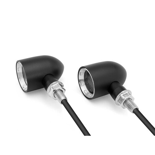 DERBY Black + Natural CNC Machined Classic Mini LED Turn Signals