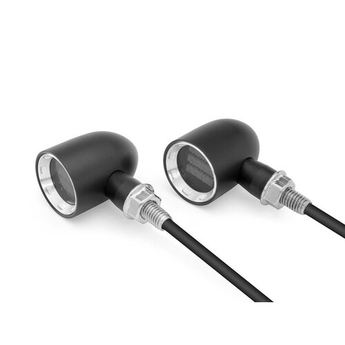 DERBY Black + Natural CNC Machined Classic Mini LED Turn Signals