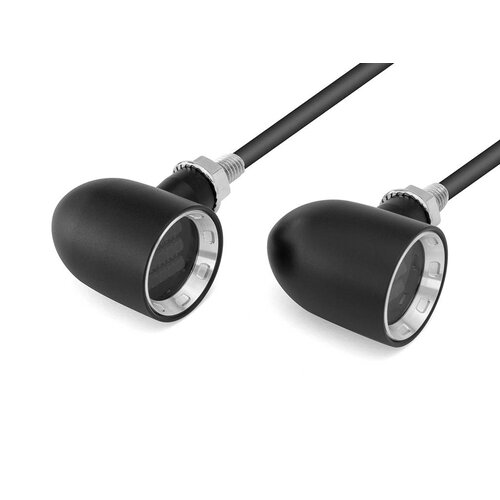 DERBY Black + Natural CNC Machined Classic Mini LED Turn Signals