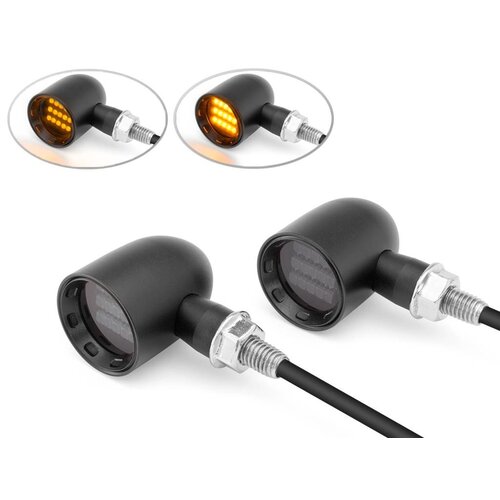 DERBY Black  CNC Machined Classic Mini LED Turn Signals
