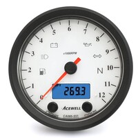 CA085 12.000RPM Teller Zwarte Behuizing en Witte Wijzerplaat