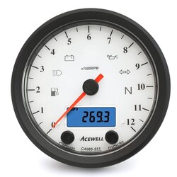 CA085 12.000RPM Teller Zwarte Behuizing en Witte Wijzerplaat