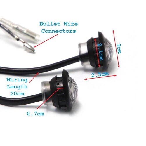 Amber 12V round mini turn signal LED