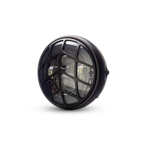 7 " Matte Black Multi Projector LED Headlight + Tiretrack Cover
