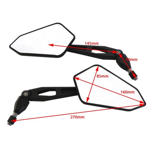 Set Verstellbare Street Bike Wing Spiegel