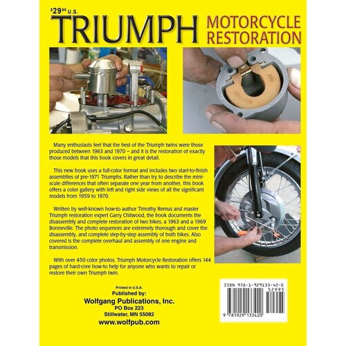 Wolfgang Publications Livre de restauration de moto Triumph