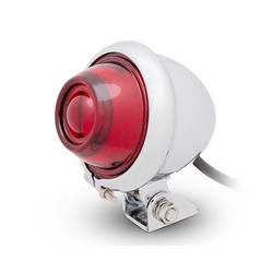 Feu Arrière Vintage Retro LED Rouge / Chrome