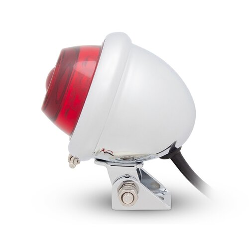 Vintage Retro LED Rear Light Red / Chrome
