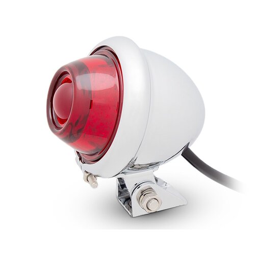 Vintage Retro LED Rear Light Red / Chrome