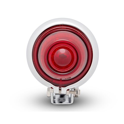 Vintage Retro LED Rear Light Red / Chrome