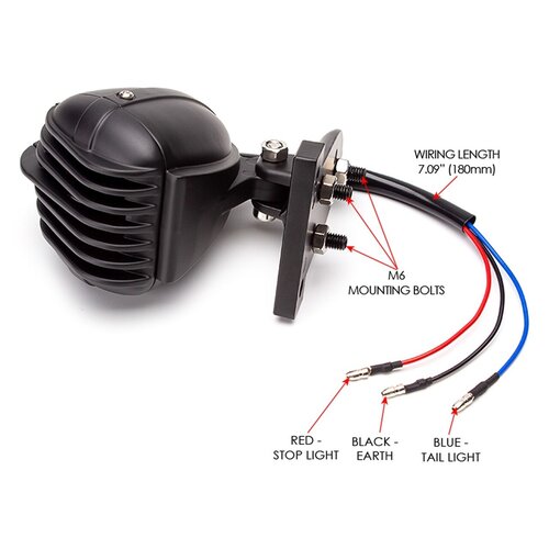 Prison Retro Grill LED Rear Light Red / Black