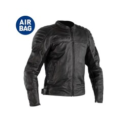 RST Fusion Airbag Jacke Leder Schwarz Herren