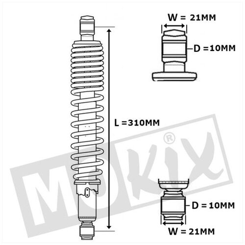 MKX Jeu d'amortisseurs 310mm Chrome
