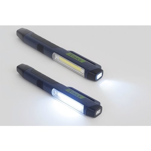 Tirax LED zaklamp met magneet kunststof  1 led en 1 COB led 110 lumen incl. 3 AAA batterijen