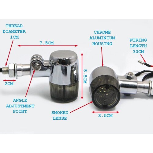 Chrome Classic Barrel Led richtingaanwijzers