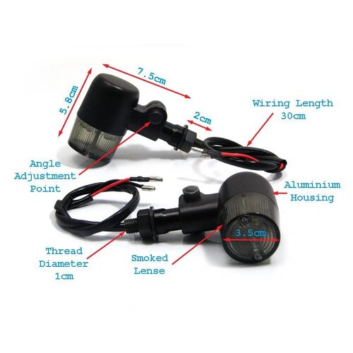 Black Classic Barrel LED Turn Signals