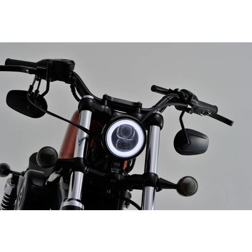 Daytona 4.5" LED Halo Headlight "Capsule120" Black  Bottom-Mount