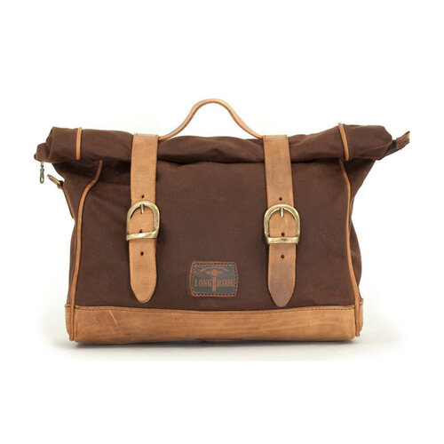 Longride Single Side Satteltasche gewachste Baumwolle Marron Brown