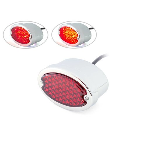 Metal oval light (red, chrome)