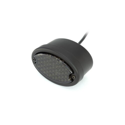 Metal oval light (smoke /red, matt black)