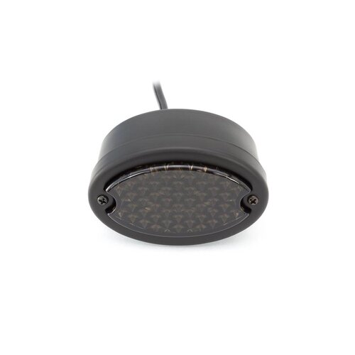Metal oval light (smoke /red, matt black)