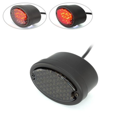 Metal oval light (smoke /red, matt black)