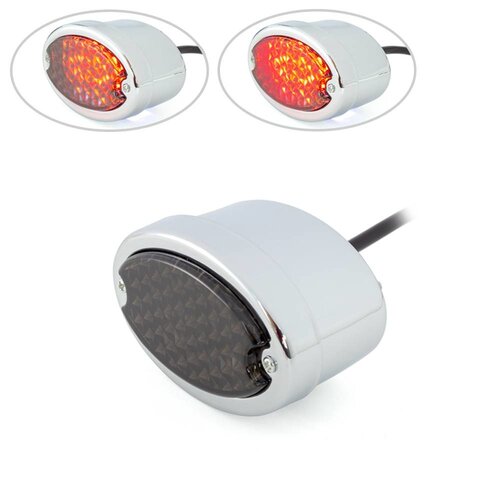 Metal oval light (smoke red, chrome)