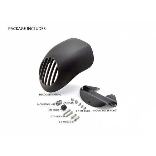 Prison Grill Koplamp Cowl voor Harley Davidson Sportster - Mat Zwart