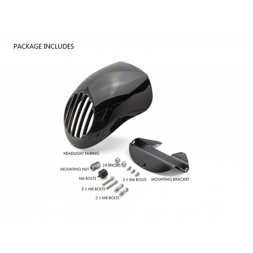Prison Grid Headlight Cowl for Harley Davidson Sportster - Gloss Black