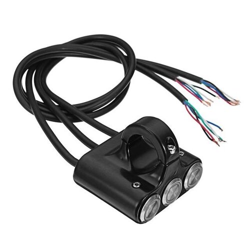 CNC Black 3 Button Handlebar Switch 22 mm