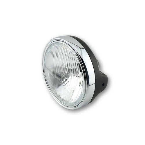 Phare Universel Rond 13cm Noir / Chrome