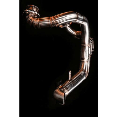 MAD Exhaust Yamaha XV Virago Slashcut Auspuff mit einem Schalldämpfer