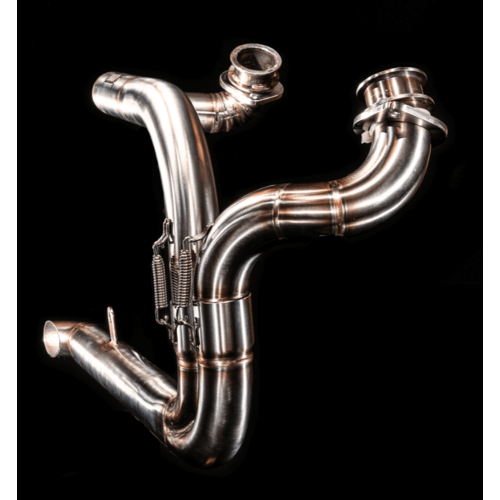 MAD Exhaust Yamaha XV Virago Slashcut-uitlaat met een bouwdemper