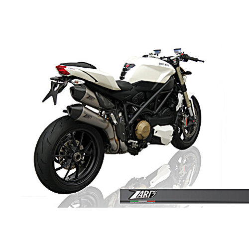Zard Exhaust System Ducati Streetfighter, Stainless with CarbonEnd Cap, E-Marked, + Cat.