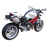 Exhaust Ducati Monster 696-796-1100, 09-, Stainless, slip on, E-Marked, + Cat.