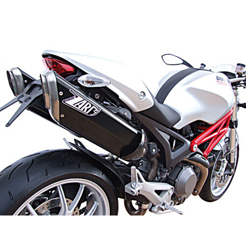 Zard PENTA-Auspuff Ducati Monster 696-796-1100, 09-, Alu Black, Slip-On, E-Markiert, + Cat.