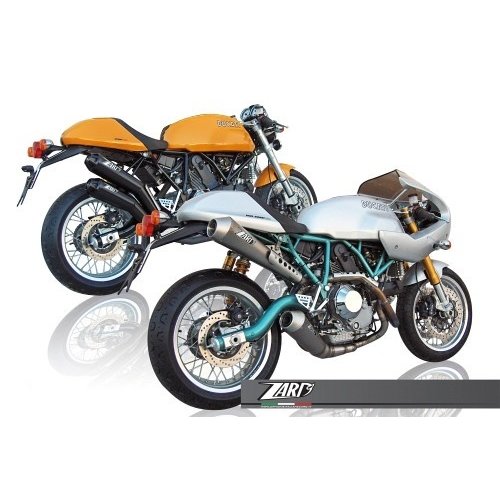 Zard Auspuff Ducati Classic / Paul Smart / Classic 1000, rostfreies Schwarz, E-Markierung, Slip on 2-2