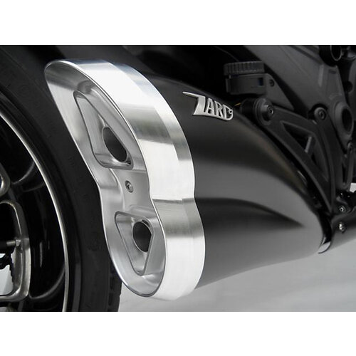 Zard Uitlaat Ducati Diavel, RVS zwart, slip on, E-gemarkeerd, Cat., Zwarte eindkap