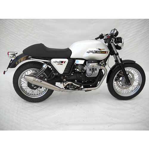Zard Pot d'échappement Moto Guzzi V7 Cafe Racer / Cafe Classic, Inox, slip on 2-2, E-Marked, + Cat.