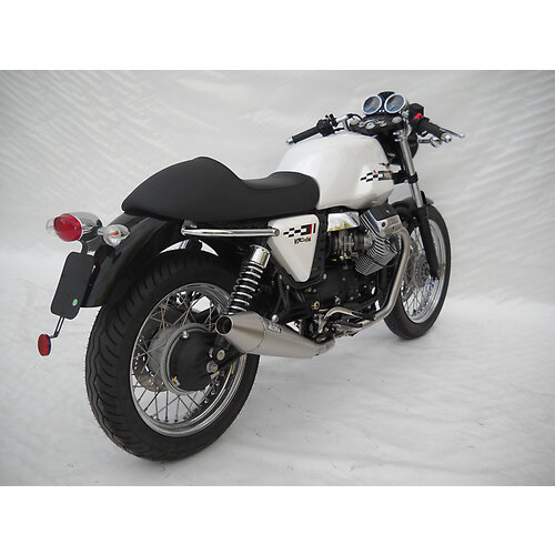 Zard Uitlaat Moto Guzzi V7 Cafe Racer / Cafe Classic, RVS, slip on 2-2, E-Marked, + Cat.
