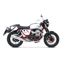 Uitlaat Moto Guzzi V7 Cafe Racer / Cafe Classic, gepolijst, slip on 2-2, E-gemarkeerd, + Cat.