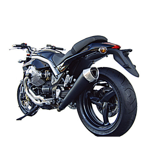 Zard Auspuff Moto Guzzi Griso 2V-4V, Edelstahl Schwarz, Slip-On, E-Markiert, + Cat.
