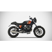 Pot d'échappement Moto Guzzi V7 Classic, Inox, slip on 2-2, E-Marked, + Cat.