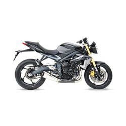 Low Mounted-Auspuff Triumph Street Triple, 13-, Edelstahl, 3-1, E-Markiert, Slip-On, tief