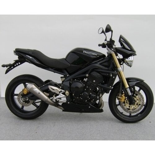 Zard laag gemonteerde uitlaat Triumph Street Triple, roestvrij, 3-1, E-gemarkeerd, slip-on