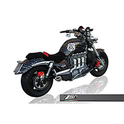 PENTA Triumph Rocket 3, -09, Alu Black, E-Marked, slip on